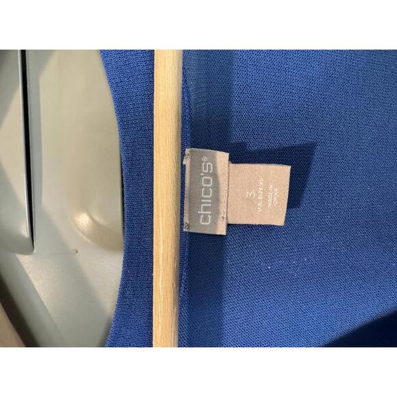 Chicos Women's Lightweight Blue Cardigan - Size 3 (XL or 16/18) - Picture 5 of 6